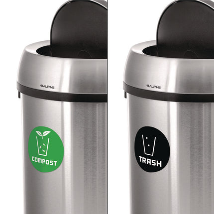 17 Gallon Stainless Steel Indoor Compost and Trash Station with Swivel Lid
