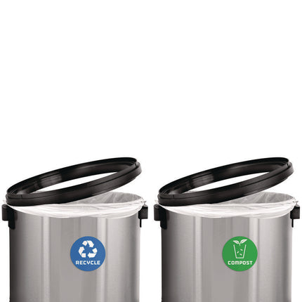 17 Gallon Stainless Steel Indoor Compost and Trash Station with Swivel Lid