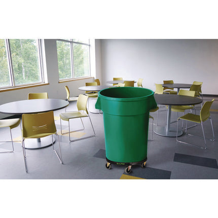 Round 32-Gallon Trash Can Dolly, 500 lb Capacity, 6.1 x 18 x 18, Black