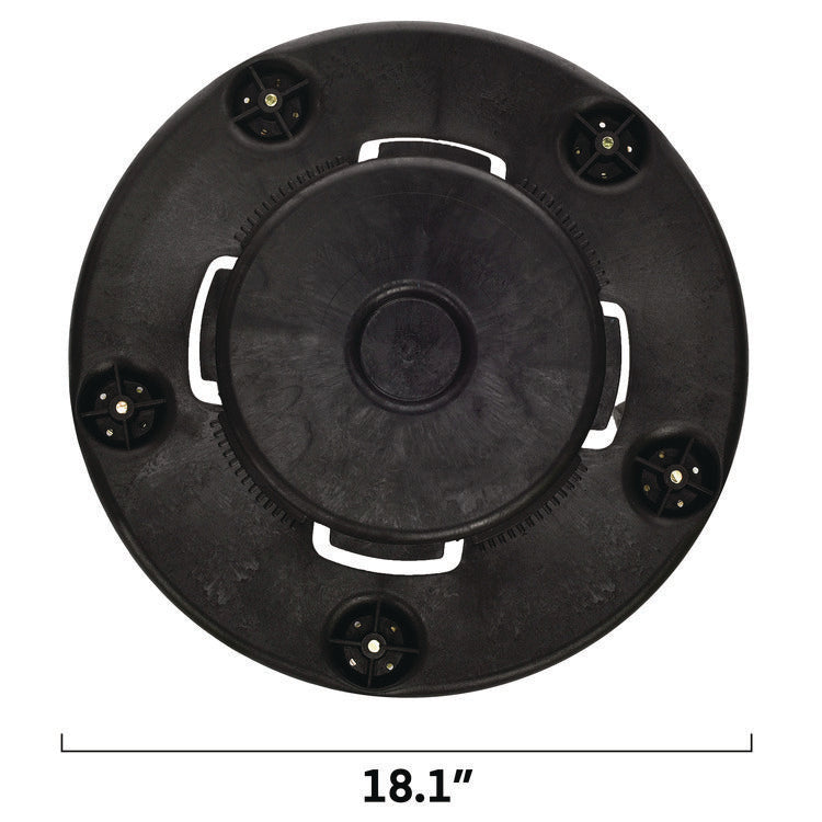 Round 32-Gallon Trash Can Dolly, 500 lb Capacity, 6.1 x 18 x 18, Black