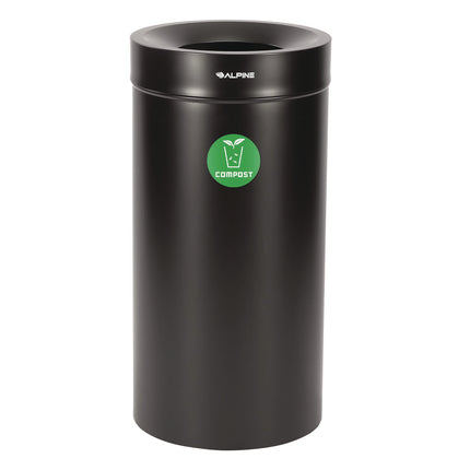 27 Gallon Black Stainless Steel Compost Can
