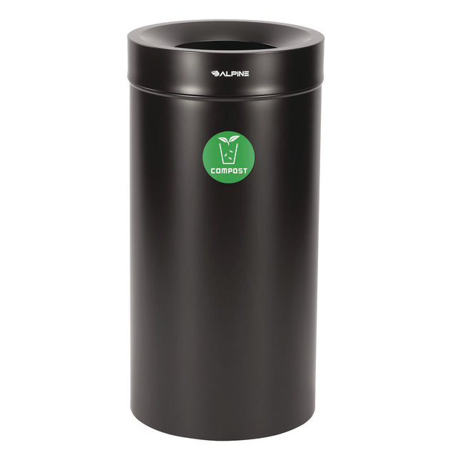 27 Gallon Black Stainless Steel Compost Can