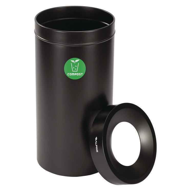 27 Gallon Black Stainless Steel Compost Can