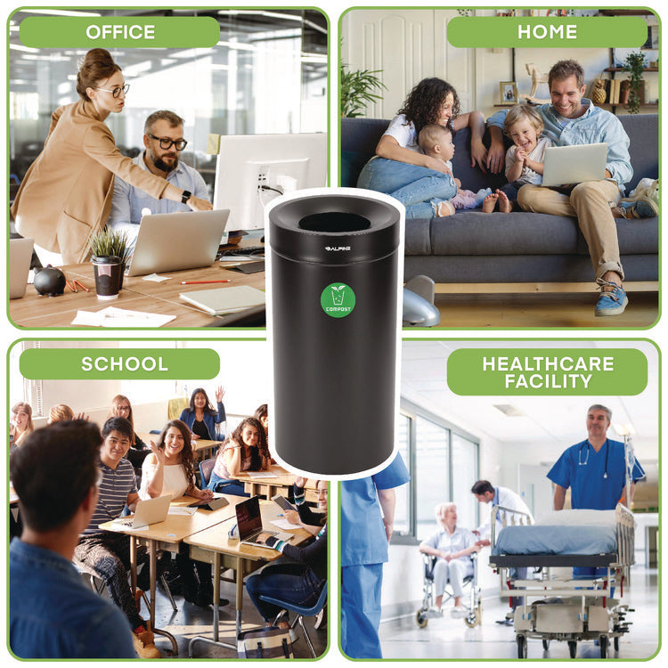 27 Gallon Black Stainless Steel Compost Can