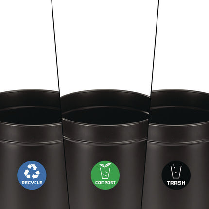 27 Gallon Black Stainless Steel Compost Bin, Recycling Can and Trash Receptacle