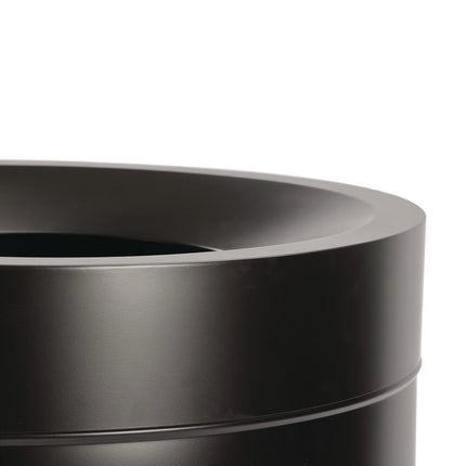 27 Gallon Black Stainless Steel Recycling Can and Trash Receptacle