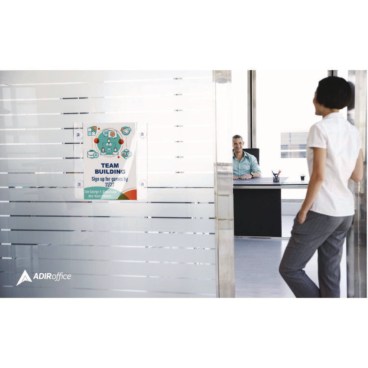 Suction-Mount Acrylic Window Sign Holders, 8.5 x 11, Clear, 12 Sign Holders