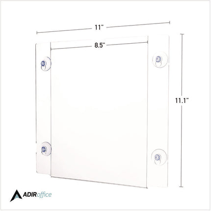 Suction-Mount Acrylic Window Sign Holders, 8.5 x 11, Clear, 12 Sign Holders