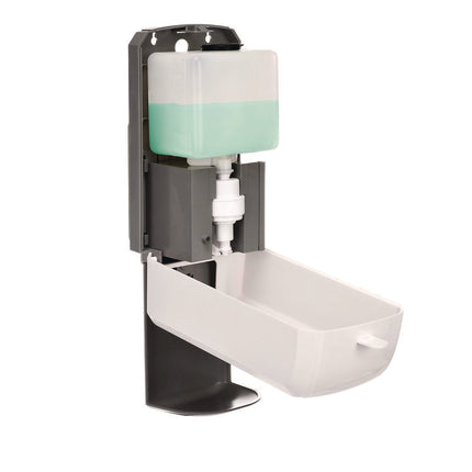 Wall Mount Automatic Foam Hand Sanitizer Soap Dispenser with Drip Tray, 40 oz, 4.48 x 6 x 18.1, White