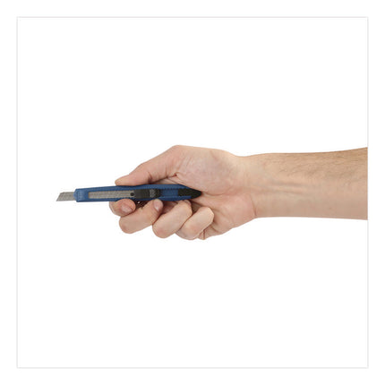 Snap-Off Utility Knife, 9 mm Blade, 5" Plastic Handle, Blue