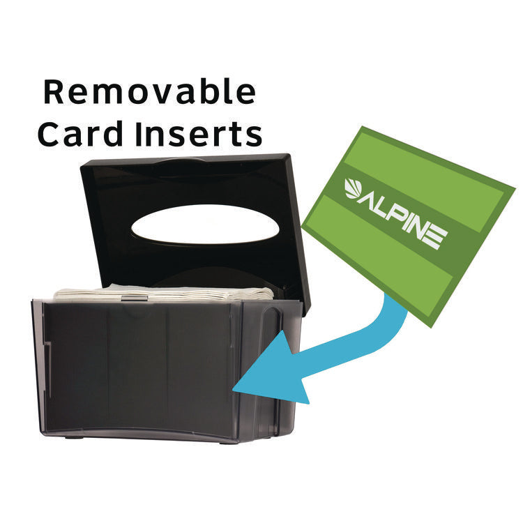 Interfold Table Top Dispenser Napkin Holder with Caddy, 6 x 14.17 x 6.5, Black