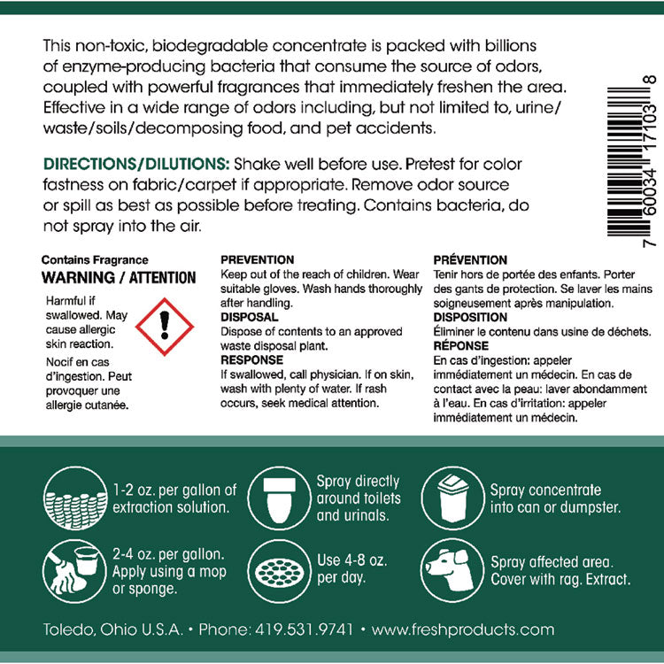 Bio Conqueror 105 Enzymatic Odor Counteractant Concentrate, Cucumber Melon, 1 Gal Bottle, 4/carton
