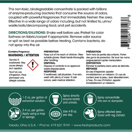 Bio Conqueror 105 Enzymatic Odor Counteractant Concentrate, Mango, 1 Gal Bottle, 4/carton