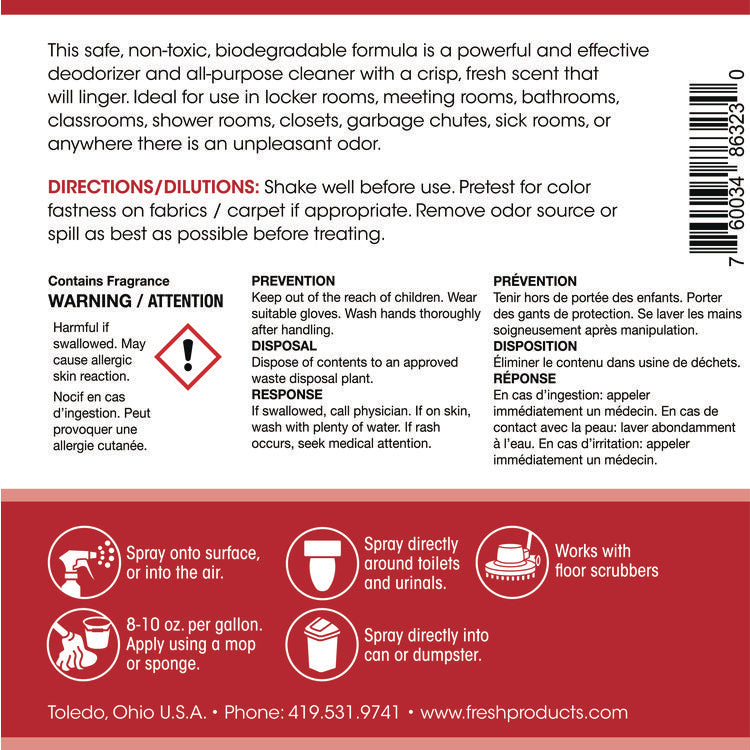 Terminator All-Purpose Cleaner/deodorizer With (2) Trigger Sprayers, 32 Oz Bottles, 12/carton