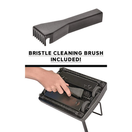Manual Triple Brush Carpet and Floor Sweeper, 42.5" Handle, Black