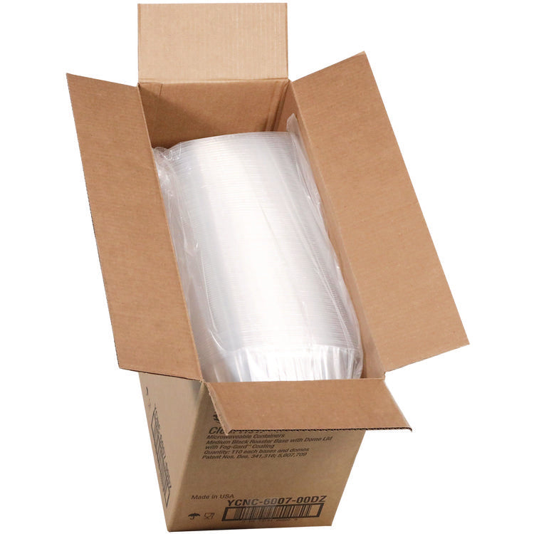 MealMaster Chicken Roaster Base/Lid, 10 x 7.5 x 4, Black/Clear, Plastic, 110/Carton