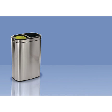10.5 Gallon Stainless Steel Open Top Dual Compartment Trash Can