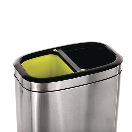10.5 Gallon Stainless Steel Open Top Dual Compartment Trash Can