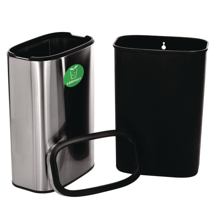 10.5 Gallon Compost Can, Brushed Stainless Steel