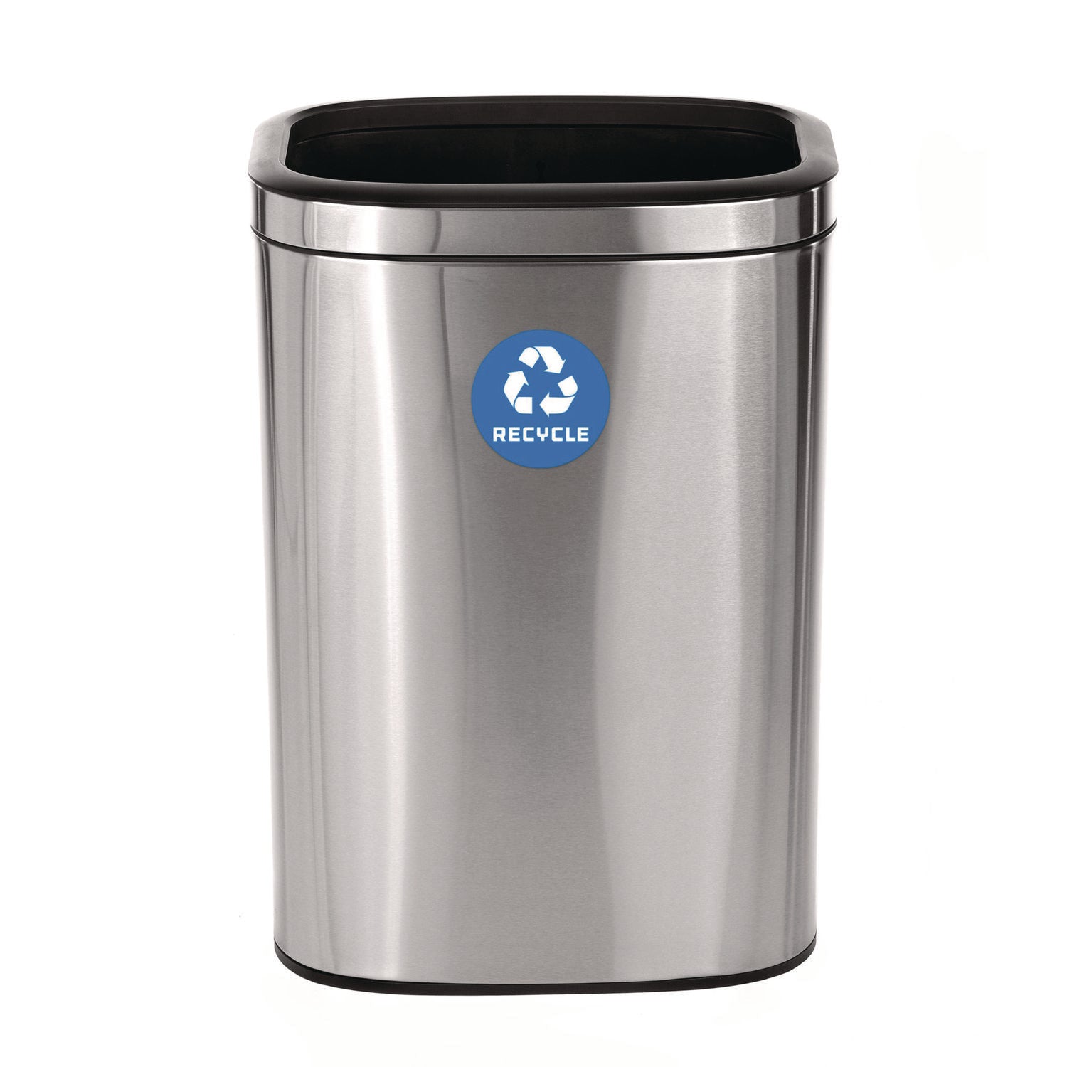 10.5 Gallon Slim Recycling Can, Brushed Stainless Steel