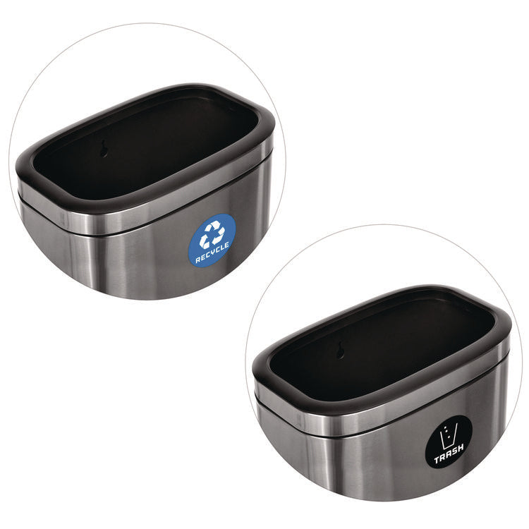 10.5 Gallon Recycle and Trash Station, Brushed Stainless Steel