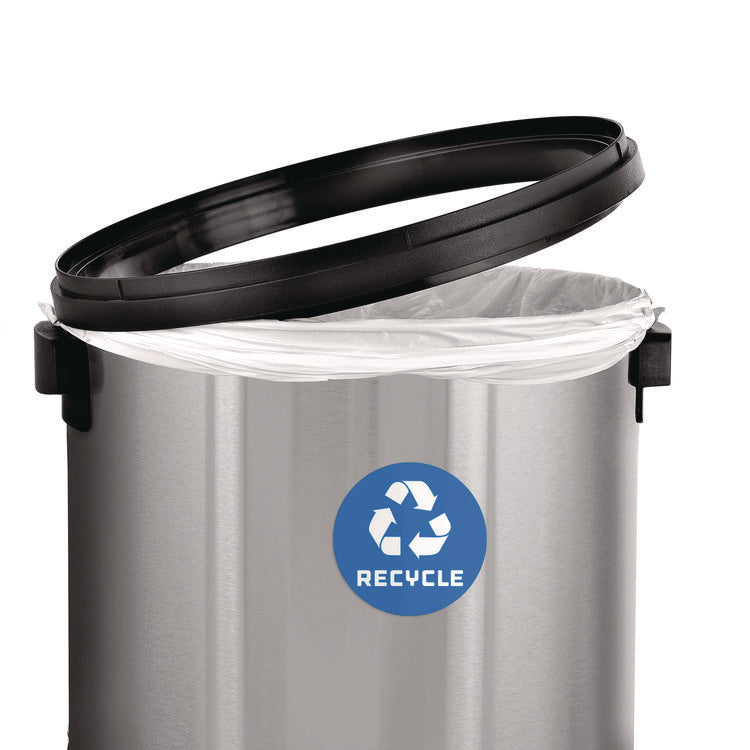 17 Gallon Stainless Steel Indoor Recycling Receptacle with Swivel Lid