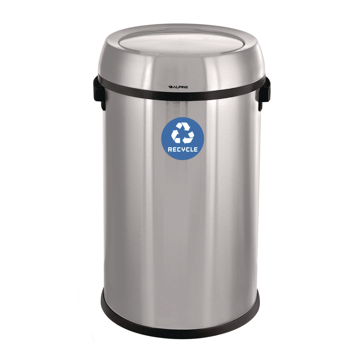 17 Gallon Stainless Steel Indoor Recycling Receptacle with Swivel Lid