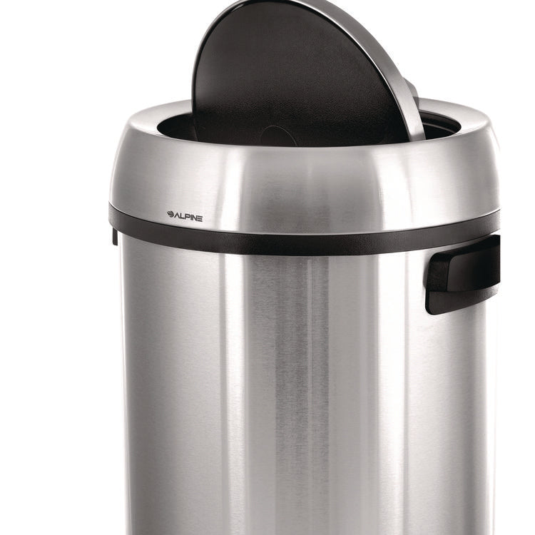 17 Gallon Stainless Steel Commercial Trash Can with Swing Lid