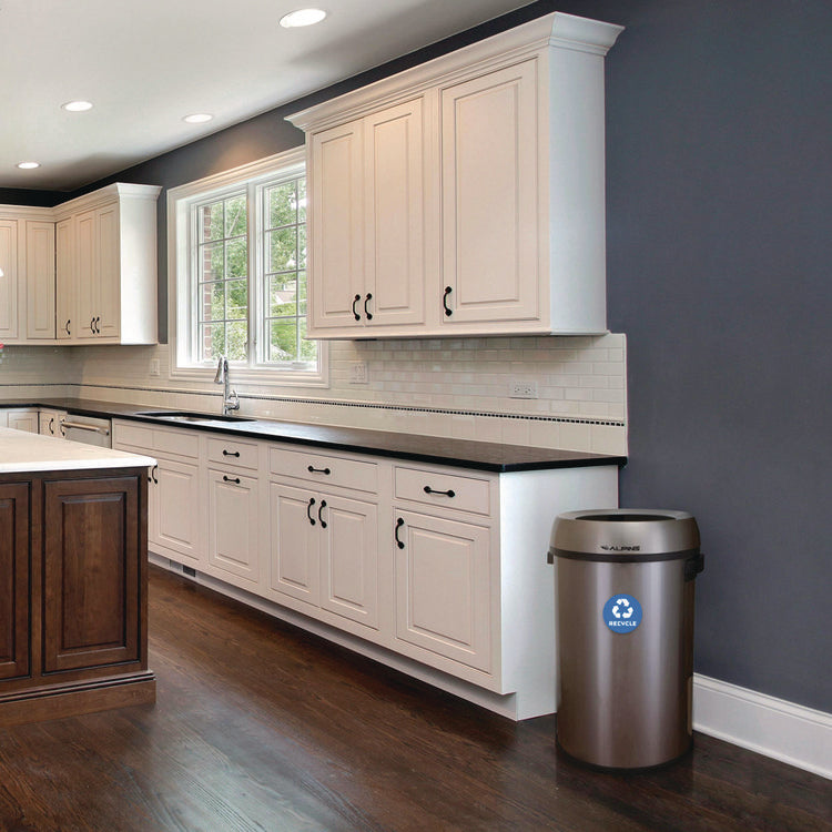 17 Gallon Stainless Steel Open Top Recycling Bin Receptacle