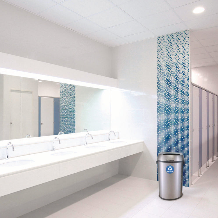 17 Gallon Stainless Steel Open Top Recycling Bin Receptacle