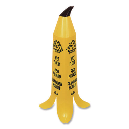 Banana Wet Floor Cones, 14.25 X 14.25 X 36.75, Yellow/brown/black