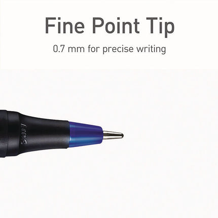PENTONIC Ballpoint Pen, Stick, Fine 0.7 mm, Assorted Ink Colors, Black Barrel, 25/Pack