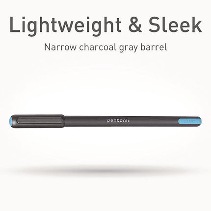PENTONIC Ballpoint Pen, Stick, Medium 1 mm, Assorted Ink Colors, Charcoal Gray Barrel, 25/Pack