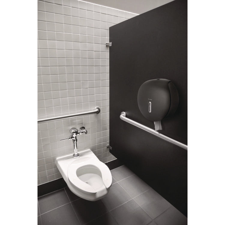 Plastic Single Roll Jumbo Toilet Paper Dispenser, 5.3 x 11.5 x 11.7, Gray