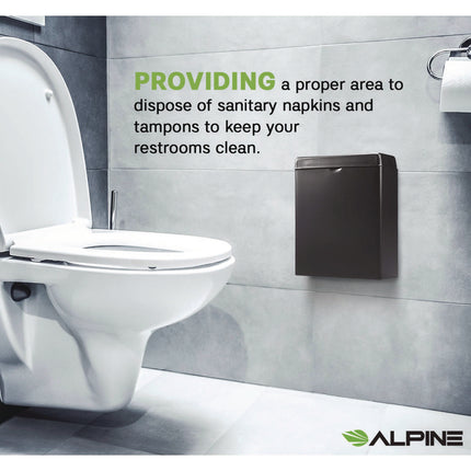 Stainless Steel Wall-Mounted Sanitary Napkin Receptacle, Black