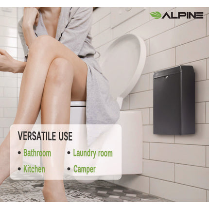 Stainless Steel Wall-Mounted Sanitary Napkin Receptacle, Black