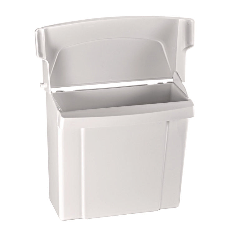 Durable Plastic Surface Mount Sanitary Napkin Receptacle, White