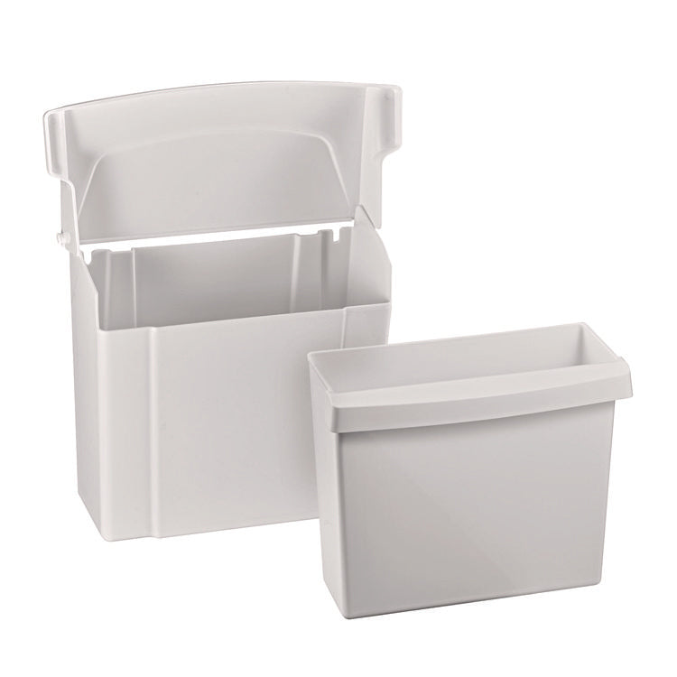 Durable Plastic Surface Mount Sanitary Napkin Receptacle, White