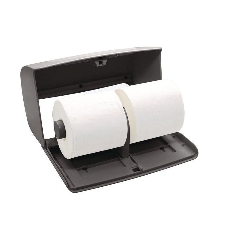 Side-by-Side Double Roll Toilet Tissue Dispenser, 6.3 x 6.3 x 10.3, Gray