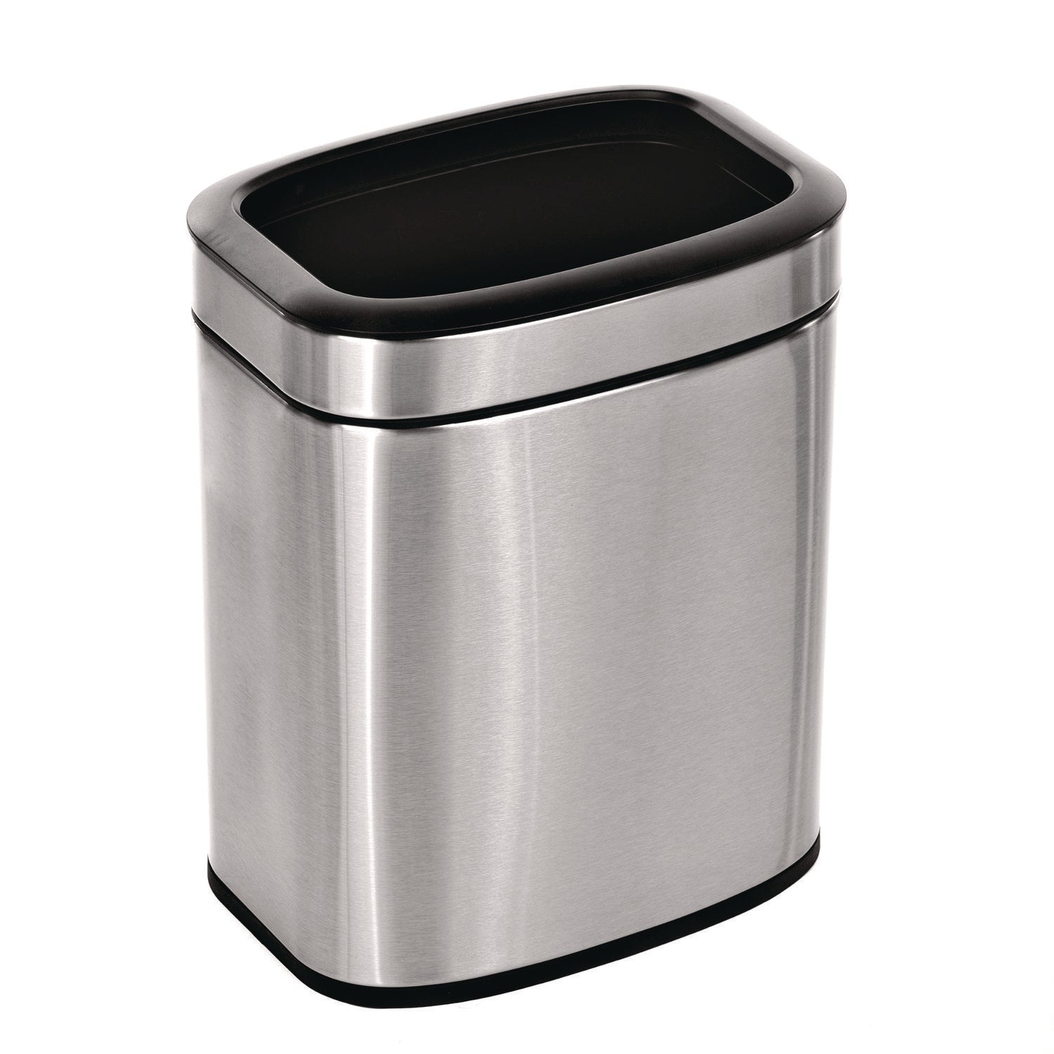 Stainless Steel Rectangular Liner Open Top Trash Can, 2.6 gal, Brushed Stainless Steel