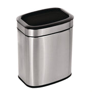 Stainless Steel Rectangular Liner Open Top Trash Can, 2.6 gal, Brushed Stainless Steel