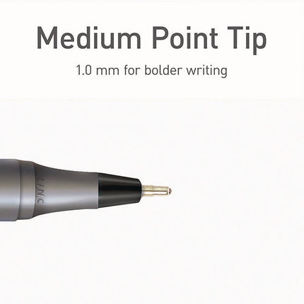 PENTONIC Ballpoint Pen, Stick, Medium 1 mm, Black Ink, Charcoal Gray Barrel, 25/Pack