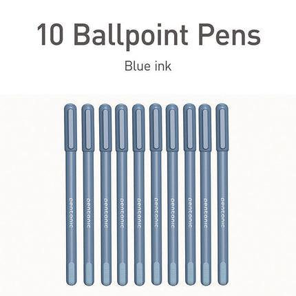 PENTONIC Gel Pen, Stick, Fine 0.7 mm, Blue Ink, Frosted Blue Barrel, 10/Pack