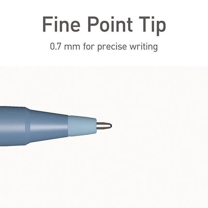 PENTONIC Gel Pen, Stick, Fine 0.7 mm, Blue Ink, Frosted Blue Barrel, 10/Pack