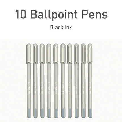 PENTONIC Gel Pen, Stick, Fine 0.7 mm, Black Ink, Pale Gray Barrel, 10/Pack