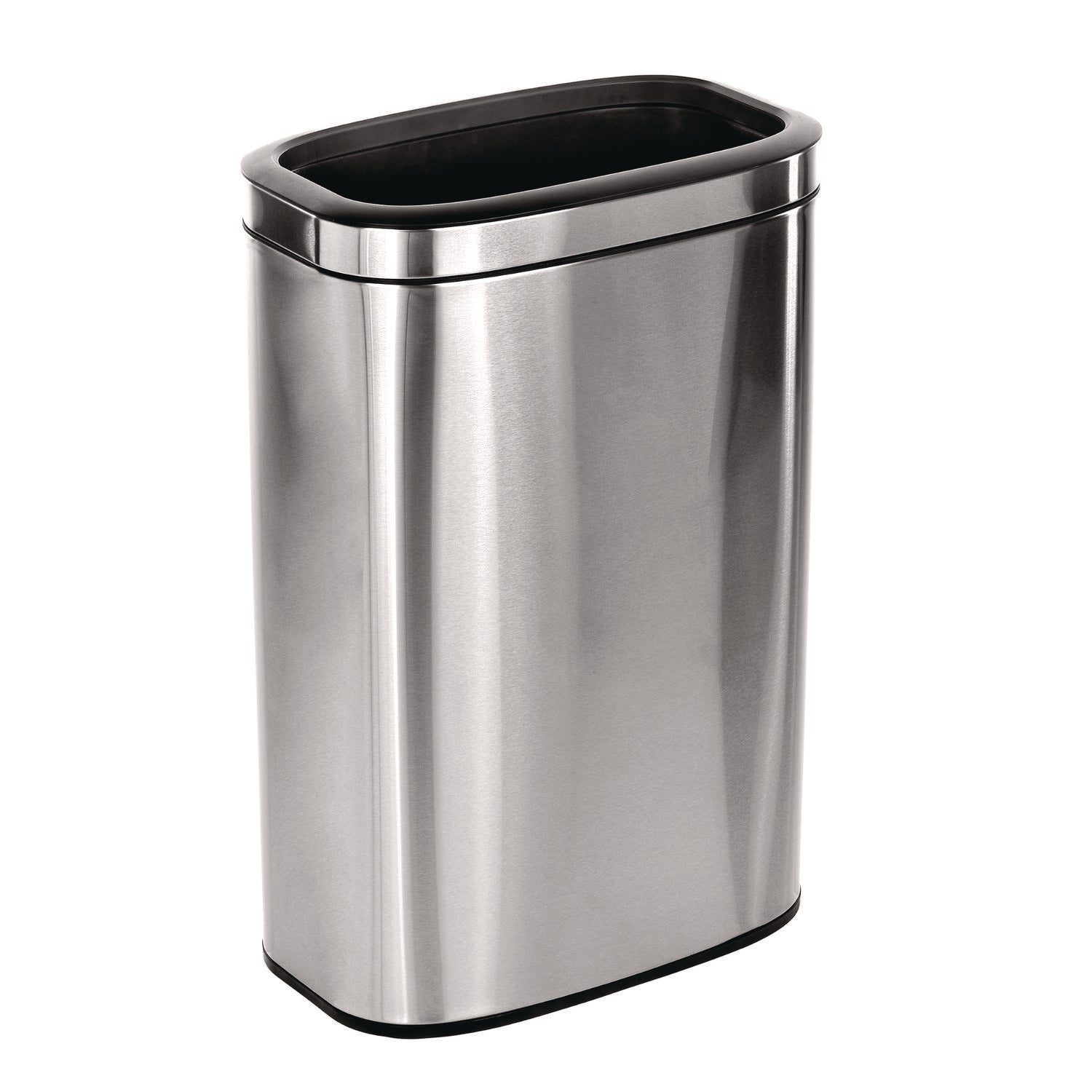 Stainless Steel Rectangular Liner Open Top Trash Can, 10.5 gal, Brushed Stainless Steel