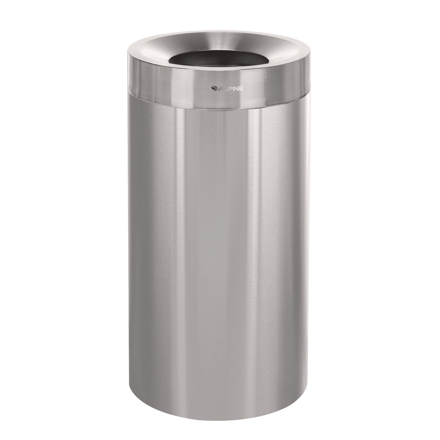 27 Gallon Stainless Steel Commercial Indoor Trash Can, Brushed Stainless Steel