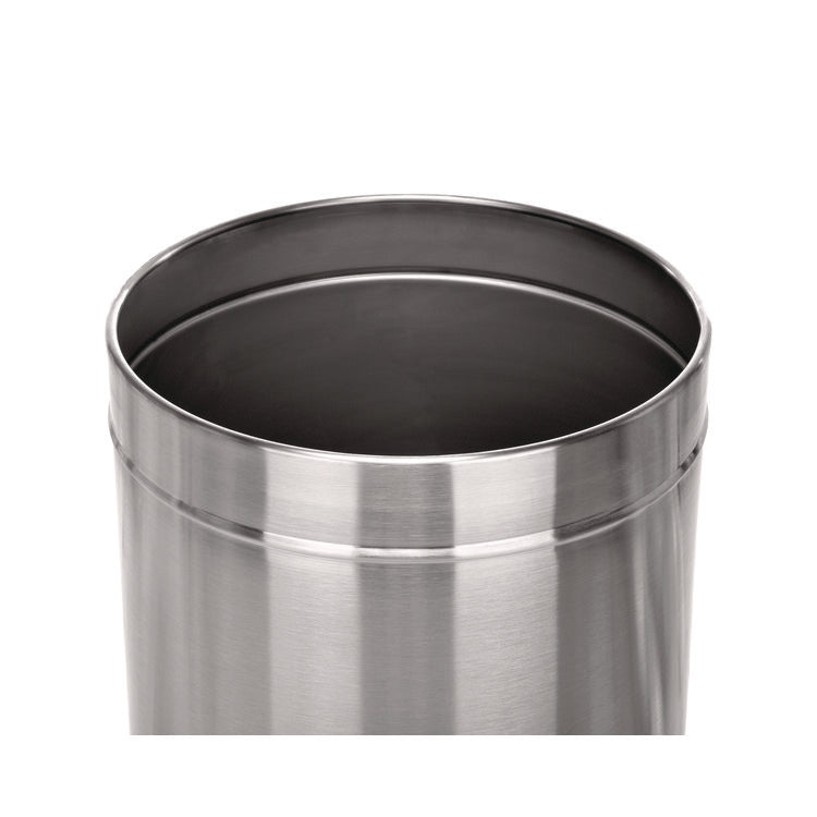 27 Gallon Stainless Steel Commercial Indoor Trash Can, Brushed Stainless Steel