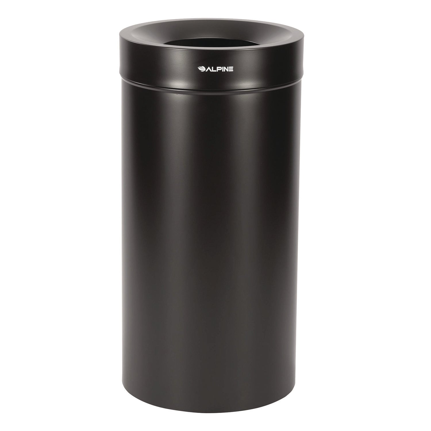 27 Gallon Stainless Steel Commercial Indoor Trash Can, Black
