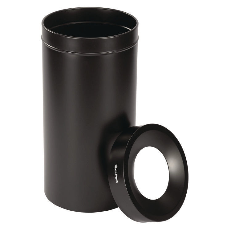 27 Gallon Stainless Steel Commercial Indoor Trash Can, Black